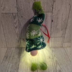 Green Knit Gnome with Star Hat